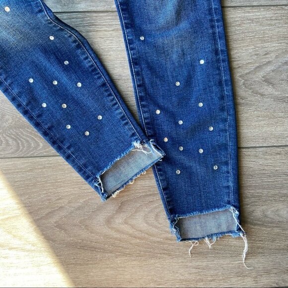 Mavi Sequins Accents Tess High Rise Super Skinny Crop Jean - Picture 3 of 12
